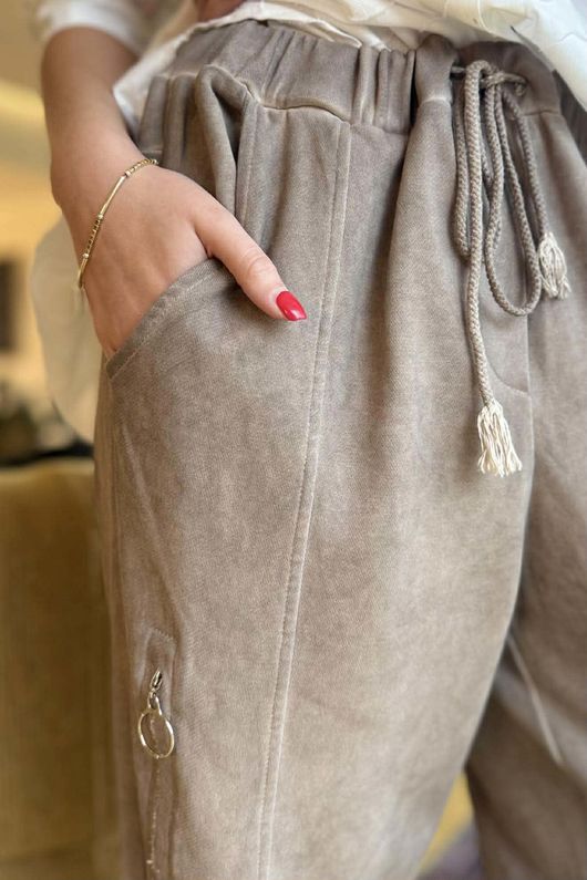 Anine Soft Touch Zip Jogger Washed Mocha